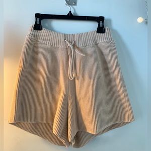 Other Stories High Rise Cotton Beige Shorts XS